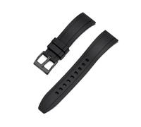 Svincoter Correa de reloj de caucho FKM vulcanizado de 20 mm, 22 mm y 24 mm con liberación rápida(Black black,24mm)