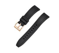 Svincoter Correa de reloj de caucho FKM vulcanizado de 20 mm, 22 mm y 24 mm con liberación rápida(Black gold,20mm)