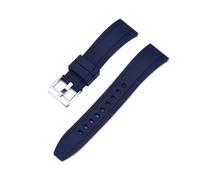 Svincoter Correa de reloj de caucho FKM vulcanizado de 20 mm, 22 mm y 24 mm con liberación rápida(Blue silver,24mm)