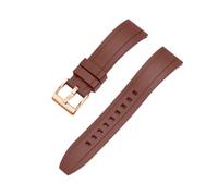Svincoter Correa de reloj de caucho FKM vulcanizado de 20 mm, 22 mm y 24 mm con liberación rápida(Brown gold,24mm)