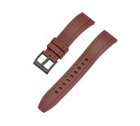 Svincoter Correa de reloj de caucho FKM vulcanizado de 20 mm, 22 mm y 24 mm con liberación rápida(Brown black,20mm)