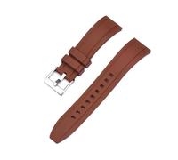 Svincoter Correa de reloj de caucho FKM vulcanizado de 20 mm, 22 mm y 24 mm con liberación rápida(Brown silver,20mm)