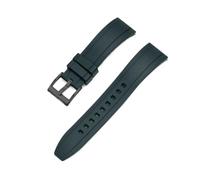Svincoter Correa de reloj de caucho FKM vulcanizado de 20 mm, 22 mm y 24 mm con liberación rápida(Green black,24mm)