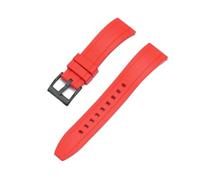 Svincoter Correa de reloj de caucho FKM vulcanizado de 20 mm, 22 mm y 24 mm con liberación rápida(Red black,24mm)