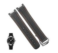 Svincoter Correa de reloj de goma apta for Omega AT150 Seamaster 300 AQUA TERRA, correas de relojes de buceo, correa de reloj de silicona negra y azul, pulsera de 20mm(Black orange silver)