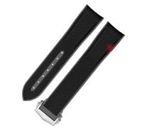 Svincoter Correa de reloj de goma con extremo curvo de 20 mm compatible con Omega X Swatch Joint MoonSwatch celestial Sports(Black new buckle)