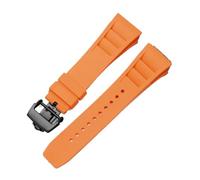 Svincoter Correa de reloj de goma de 25mm, roja, negra, verde, gris, azul, amarilla y naranja, apta for pulsera Richard Mille, compatible con for RM011 Mille(Orange-black)