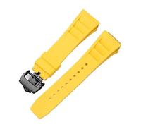 Svincoter Correa de reloj de goma de 25mm, roja, negra, verde, gris, azul, amarilla y naranja, apta for pulsera Richard Mille, compatible con for RM011 Mille(Yellow-black)