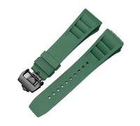 Svincoter Correa de reloj de goma de 25mm, roja, negra, verde, gris, azul, amarilla y naranja, apta for pulsera Richard Mille, compatible con for RM011 Mille(Green-black)