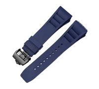 Svincoter Correa de reloj de goma de 25mm, roja, negra, verde, gris, azul, amarilla y naranja, apta for pulsera Richard Mille, compatible con for RM011 Mille(Blue-black)