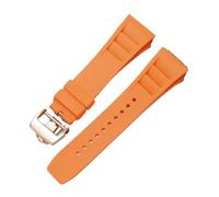 Svincoter Correa de reloj de goma de 25mm, roja, negra, verde, gris, azul, amarilla y naranja, apta for pulsera Richard Mille, compatible con for RM011 Mille(Orange-rosegold)
