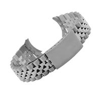 Svincoter Correa de reloj de metal con extremo curvo compatible con for Rolex DATEJUST Jubilee, accesorios de pulsera de acero inoxidable, correa de 18 mm, 19 mm, 20 mm y 21 mm(Silver,19mm)
