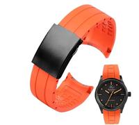 Svincoter Correa de Silicona de 23 mm y 22 mm Compatible con for Citizen Der Blaue Engel 2.ª generación JY8078-52L JY8035/8085 y Compatible con for Mido Helmsman M005.(A Orange Black,23mm)