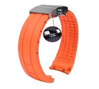 Svincoter Correa de silicona de 23 mm y 22 mm compatible con for Citizen Der Blaue Engel 2.ª generación JY8078-52L JY8035/8085 y compatible con for Mido Helmsman M005.(B orange silver,22mm)