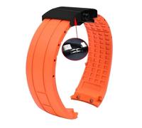 Svincoter Correa de silicona de 23 mm y 22 mm compatible con for Citizen Der Blaue Engel 2.ª generación JY8078-52L JY8035/8085 y compatible con for Mido Helmsman M005.(B orange black,22mm)