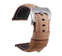 Svincoter Correas de cuero aptas for accesorios de reloj for Panerai PAM441 386 Correa de reloj for hombre de 22 mm y 24 mm Pulsera de repuesto de piel de vaca(02-khaki silver,22mm)