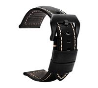 Svincoter Correas de cuero aptas for accesorios de reloj for Panerai PAM441 386 Correa de reloj for hombre de 22 mm y 24 mm Pulsera de repuesto de piel de vaca(03-black black,22mm)
