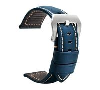 Svincoter Correas de cuero aptas for accesorios de reloj for Panerai PAM441 386 Correa de reloj for hombre de 22 mm y 24 mm Pulsera de repuesto de piel de vaca(03-blue silver,24mm)