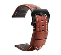 Svincoter Correas de cuero aptas for accesorios de reloj for Panerai PAM441 386 Correa de reloj for hombre de 22 mm y 24 mm Pulsera de repuesto de piel de vaca(03-brwon black,24mm)