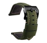 Svincoter Correas de cuero aptas for accesorios de reloj for Panerai PAM441 386 Correa de reloj for hombre de 22 mm y 24 mm Pulsera de repuesto de piel de vaca(02-green black,24mm)