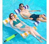 SVIPDDD Paquete de 2 Hamaca de Agua, Silla Inflable Multifuncional 4 en 1, Hamaca Silla Piscina para Adultos y niños,Hamaca Flotante para Piscina,Montañas hinchables