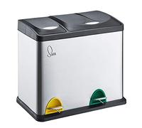 SVITA Cubo de basura Acero inoxidable, 24 liters Plateado para Cocina