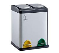 SVITA Cubo de Basura Cubo de Basura Cubo de Basura Acero Inoxidable, 16 Liter 2x8L