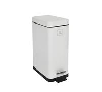 SVITA STM10 - Cubo de basura con pedal, 10 l, incluye cubo interior, tapa de cierre suave, pedal independiente, rectangular, color gris
