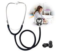 Svitzoot Estetoscopio niños Fonendoscopio Profesional de doble cabeza Estetoscopio niños de aluminio aparato de escucha para auscultar corazón pulmones 1 pieza negro
