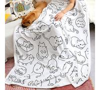 Sviuse Manta de Gato para niños, Manta de Sherpa con diseño de Animales Lindos para niñas, Cama, sofá, Silla, Regalo para Amantes de los Gatos, Manta Suave y acogedora (50 x 60 Pulgadas, Gato 2)