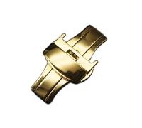 SVKVBNLNGK 12mm 14mm 16 mm 18 mm 20 mm accesorios unisex accesorios hebilla doble prensa fina hebilla de acero inoxidable Cierre de reloj(Gold 12mm)