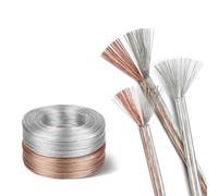 SVKVBNLNGK Cable de alimentación 10/50 m UL2468 transparente 2 pines for revestimiento PVC 16/18/20/22/24/26/28/30 AWG altavoces, cable LED Cable(Clear-Clear,5 ME_16AWG (1.2MM2))