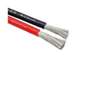 SVKVBNLNGK Cable de silicona suave cobre estañado 12, 10, 8, 6 y 4 AWG, resistente al calor, for panel solar, batería e inversor Cable(Red Black,22 AWG_1M)