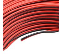 SVKVBNLNGK Cables electrónicos de 24 AWG, 2 pines, rojo y negro, tira flexible LED, cable ignífugo, conector PVC, líneas paralelas, 10 metros Cable