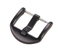 SVKVBNLNGK Moda Black Silver Universal Watch Strap Buckle 18mm 20mm 22 mm 304 Acero inoxidable de doble cara Compatible for Huawei Compatible for Samsung Cierre de reloj(18mm Black)