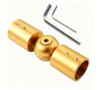 SVNR Conector de barra de cortina de esquina de ventana de bahía de 1 pulgada, juego de 1 conector de codo con bisagras de metal dorado y acero inoxidable con destornillador para una fácil instalación