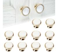 SVOCK 10PCS Tiradores Armarios, Tiradores Dorados, Pomos Cocina, Redondo Perillas Vintage Tirador para Cocina, Pomos de Armario con Tornillos para Cajones Armarios Tocadores Guardarropas