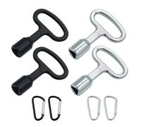 SVOCK 4 Piezas 9MM Llave Triangular de Basura Llave Triangular de Metal Lave Ascensor con Gancho para Caja Eléctrica Gas Agua Caja de Medidor Eléctrico Gabinete