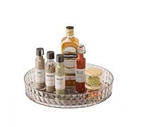 SVOCK Plato Giratorio Organizador Cocina, Plato Giratorio Lazy Susan Giratorio, Organizador Giratorio Transparente, Moderno Transparente Multifuncional Bandeja Giratoria Nevera