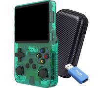 SVP Formats R36S Consola retro portátil 128 GB con +25.000 Juegos +26 Emuladores PS1, PSP, N64, NDS, SuperN, GameB, GBA - Linux IPS 3.5" Consola de videojuegos portátil (Verde t., 64 GB (15K juegos))