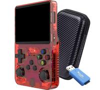 SVP Formats R36S Consola retro portátil 128 GB con +25.000 Juegos +26 Emuladores PS1, PSP, N64, NDS, SuperN, GameB, GBA - Linux IPS 3.5" Consola de videojuegos portátil (Rojo t., 128 GB (25K juegos))