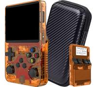 SVP Game - R36S Consola Retro Portátil 3,5” IPS 640×480, Snapdragon 6 Gen1, Adreno 710, Android 9 Gaming, WiFi, 1+8GB, 43.439 Juegos, PS1 PSP GBA SNES NES Arcade (Naranja, 64 GB + Estuche)