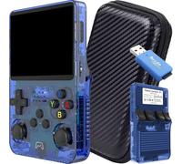 SVP Game - R36S Consola Retro Portátil 40.000 Juegos y 25 Emuladores Arcade PSP PS1 N64 NDS SN GB GBA GBC SNES NES CPS MAME Atari - Game Console, Videojuegos clásicos (Azul 128 GB + Estuche + USB)
