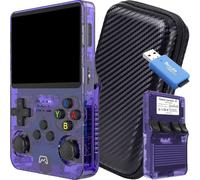 SVP Game - R36S Consola Retro Portátil 40.000 Juegos y 25 Emuladores Arcade PSP PS1 N64 NDS SN GB GBA GBC SNES NES CPS MAME Atari - Game Console, Videojuegos clásicos (Morado 128 GB + Estuche + USB)
