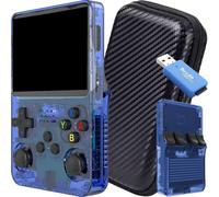 SVP Game R36S - Consola Retro Portátil con Estuche y Lector TF-USB, Original 2026, Compatible con 40.000 Juegos, Panel IPS 3.5”, Linux, x2 Ranuras TF, Bat. 3500 mAh (Azul, 64, GB, Pack Ultra)