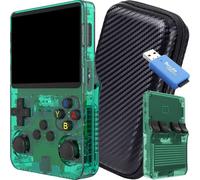 SVP Game R36S - Consola Retro Portátil con Estuche y Lector TF-USB, Original 2026, Compatible con 40.000 Juegos, Panel IPS 3.5”, Linux, x2 Ranuras TF, Bat. 3500 mAh (Verde, 64, GB, Pack Ultra)