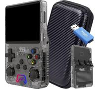 SVP Game - R36S Consola Retro Portatil PS1, n64, nDS, SuperN, GameB, Arcade, Atari, GBA, PSP Consola Portatil 40.000 Juegos Emulador Retro, Game Console, Videojuegos (Negro 128 GB + Estuche + USB)