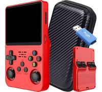 SVP Game - R36S Consola Retro Portatil PS1, n64, nDS, SuperN, GameB, Arcade, Atari, GBA, PSP Consola Portatil 40.000 Juegos Emulador Retro, Game Console, Videojuegos (Rojo A 128 GB + Estuche + USB)