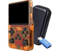 SVP Game - R36S Consola Retro Portatil PS1, n64, nDS, SuperN, GameB, Arcade, Atari, GBA, PSP Consola Portatil 40.000 Juegos Emulador Retro, Game Console, Videojuegos (Naranja 128 GB + Estuche + USB)