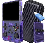 SVP Game - R36S Consola Retro Portatil PS1, n64, nDS, SuperN, GameB, Arcade, Atari, GBA, PSP Consola Portatil 40.000 Juegos Emulador Retro, Game Console, Videojuegos (Morado 128 GB + Estuche + USB)